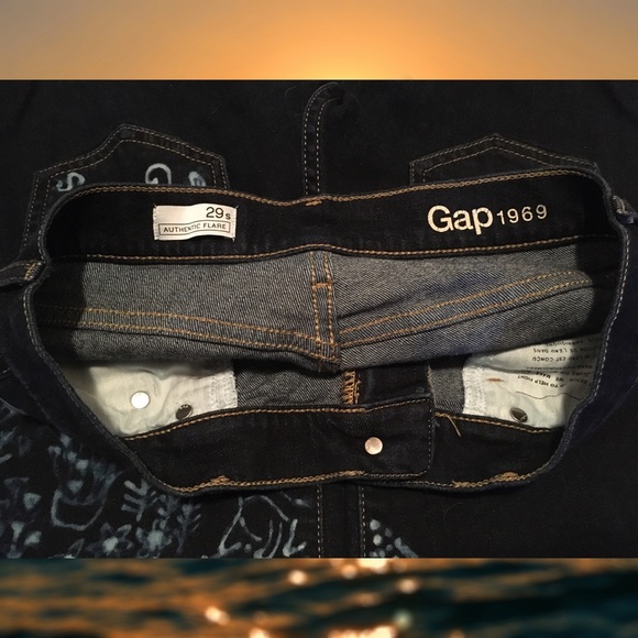 Custom Cottagecore Bleach Gap Jeans - Picture 2 of 4